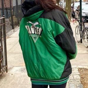 Philadelphia Eagles Starter Jacket - vintage winter coat - Kelly green